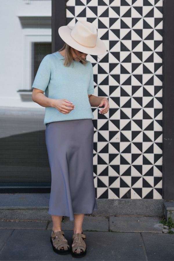 Mint green short sleeve sweater