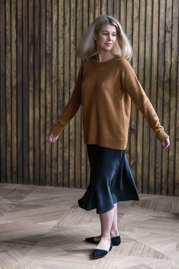 Mustard round neck sweater