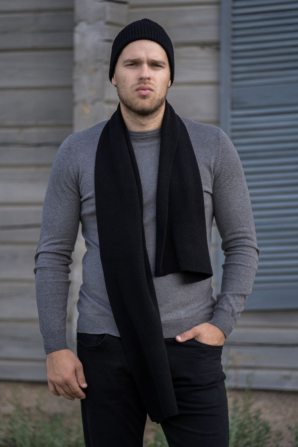 Black classic men’s scarf