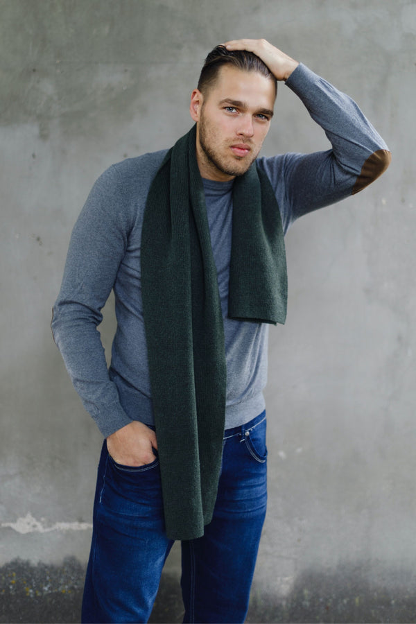 Olive green classic men’s scarf
