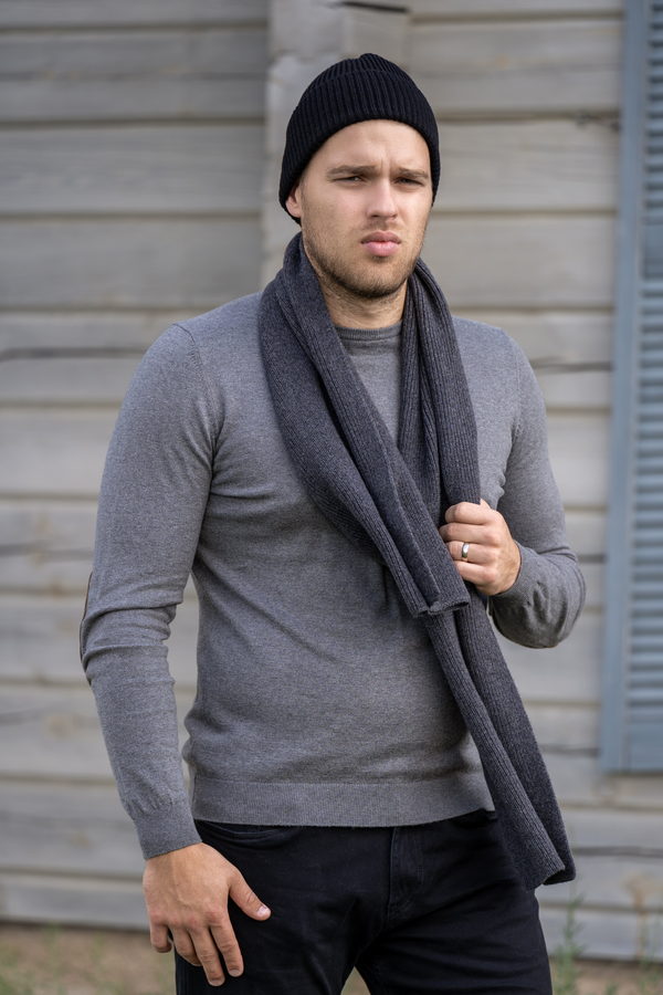 Graphite classic men’s scarf