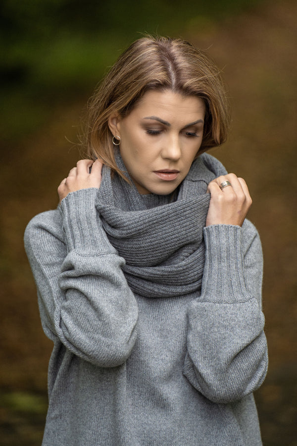 Grey infinity scarf - snood