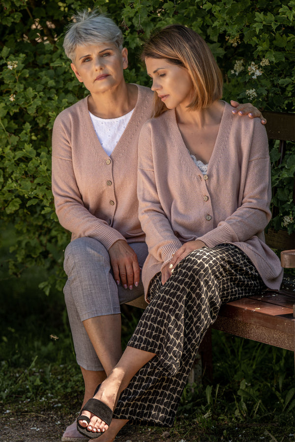 Blush buttom-up cardigan